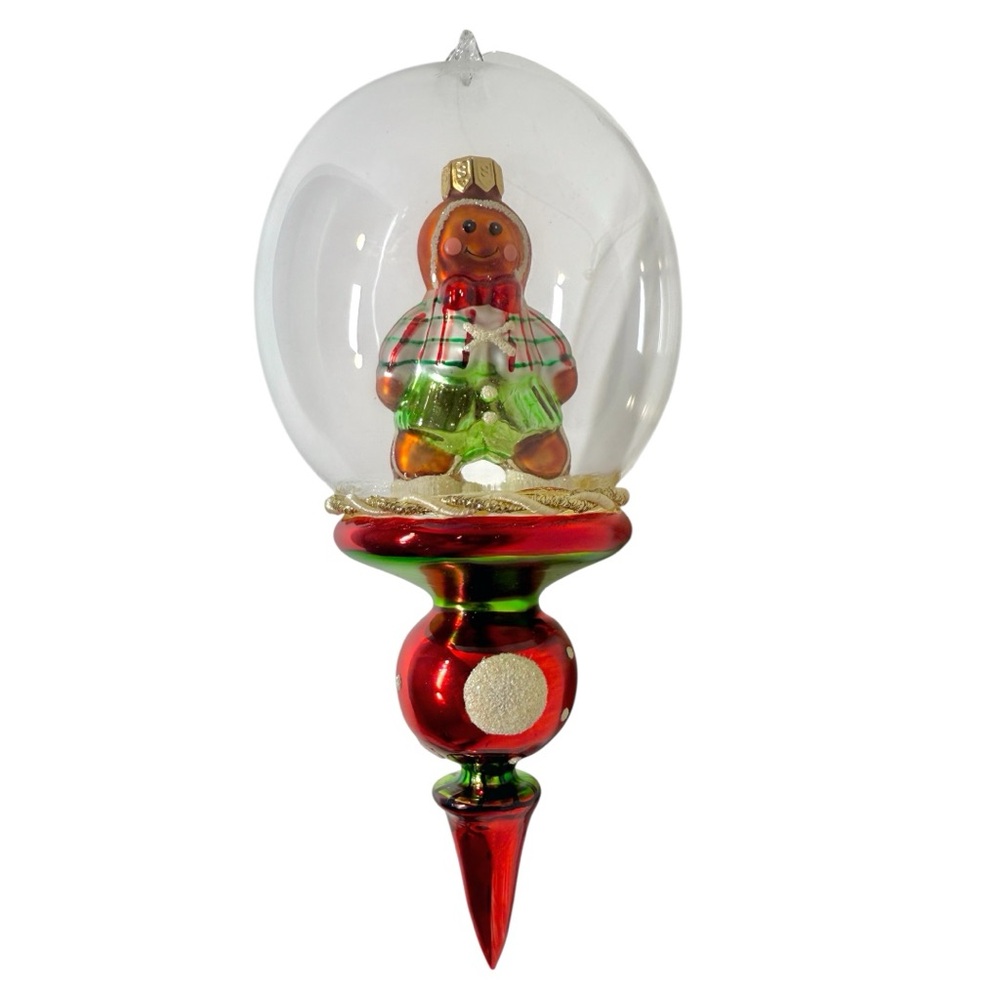 Festive Gingerbread Ornament with Red and Green Accents